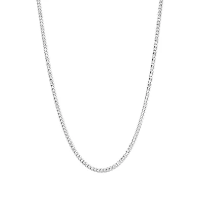 55cm (22") 3.5mm Width Miami Curb Chain in Sterling Silver