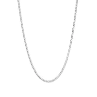 55cm (22") 3.5mm Width Miami Curb Chain in Sterling Silver