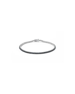 Bracelet Tennis Pour Homme Avec Diamants Noirs Totalisant 4,45 Carats En Argent Sterling