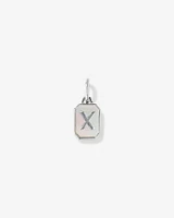 Letter Z Mother of Pearl Initial Pendant in Sterling Silver