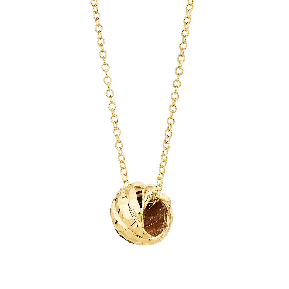 Diamond-Cut Rondell Pendant in 10kt Yellow Gold