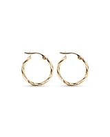 15mm Square Twist Hoop Earrings in 10kt Rose Gold