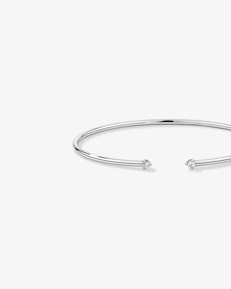 Diamond Torque Bangle in 10kt White Gold