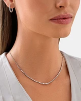 Carat TW Laboratory-Grown Diamond Tennis Necklace set in 10kt White Gold