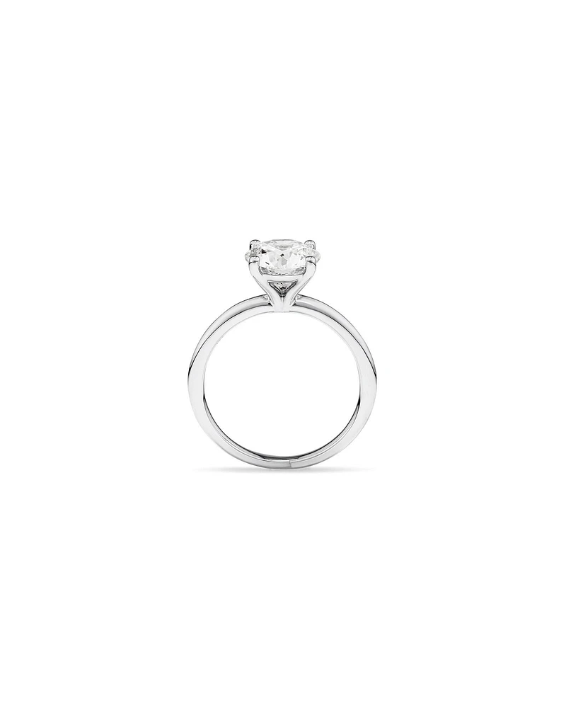 Bague De Fiançailles Solitaire En Diamant De Laboratoire Rond Brillant De 2 Carats Poids Total En Or Blanc 14 Carats