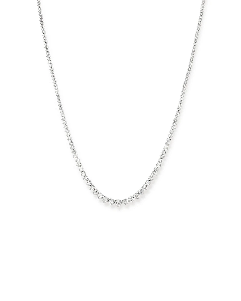 10.00 Carat TW Graduated Diamond Riviera Tennis Necklace in 18kt White Gold