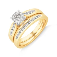 Bridal Set with 1/2 Carat TW of Diamonds in 10kt Yellow & White Gold