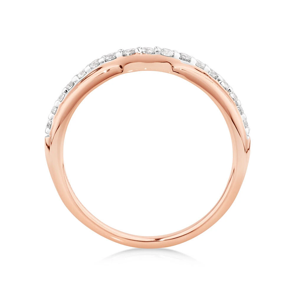 Wedding Ring with 0.25 Carat TW of Diamonds in 14kt Rose Gold