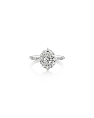 Sir Michael Hill Designer Oval Engagement Ring with 0.92 Carat TW Diamonds in 18kt Gold