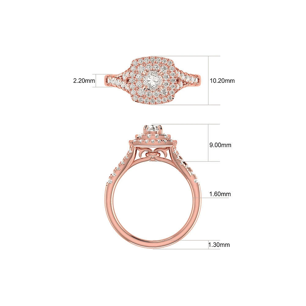 Bridal Set with 1.18 Carat TW of Diamonds in 14kt Rose Gold