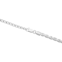 50cm (20") 3.5mm-4mm Width Rope Chain in Sterling Silver