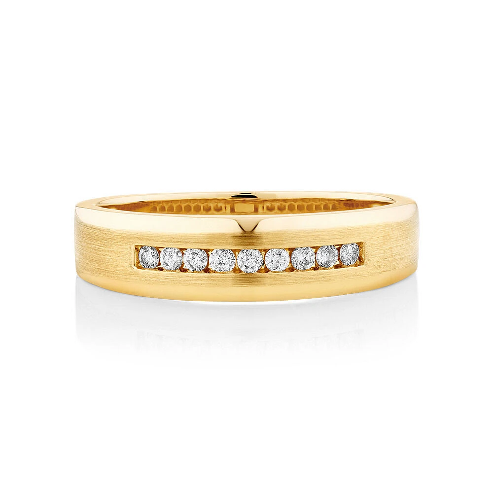 Bague avec 0,15 carat TW de diamants en or jaune 10kt