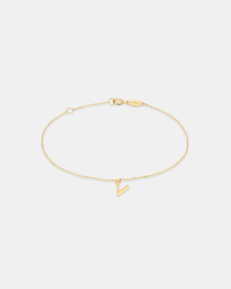 19cm (7.5") C Initial Bracelet in 10kt Yellow Gold