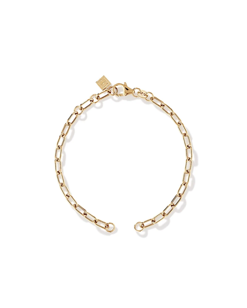 18cm (7") Round Paperclip Open Pendant Bracelet in 10kt Yellow Gold