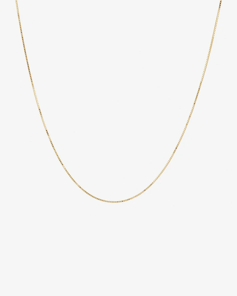 45cm (18") 0.85mm Width Diamond Cut Box Chain in 14kt Yellow Gold