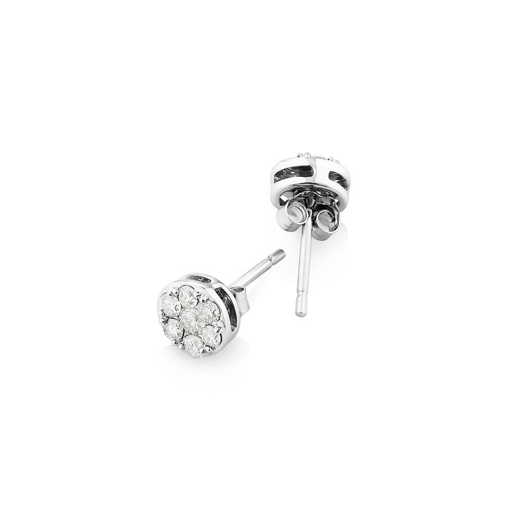 Stud Earrings with 0.50 Carat TW of Diamonds in 10kt White Gold