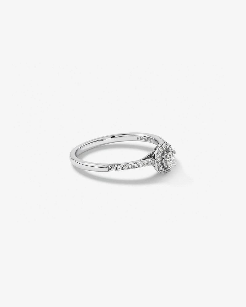 Bague de fiançailles en or blanc 10 K avec diamants totalisant 0,20 ct