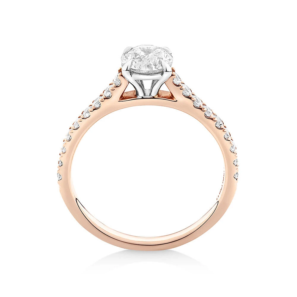 Bague de fiançailles en or blanc 14 K avec diamants totalisant 1,25 ct