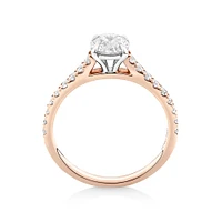 Bague de fiançailles en or blanc 14 K avec diamants totalisant 1,25 ct