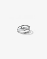 Bague complémentaire en or blanc 14 K avec diamants totalisant 0,70 ct