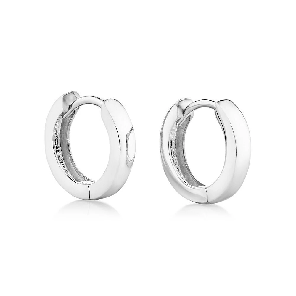 12mm Huggie Earrings in Sterling Silver