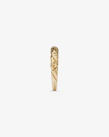 Diamond-Cut Crossaint Ring in 10kt Yellow Gold