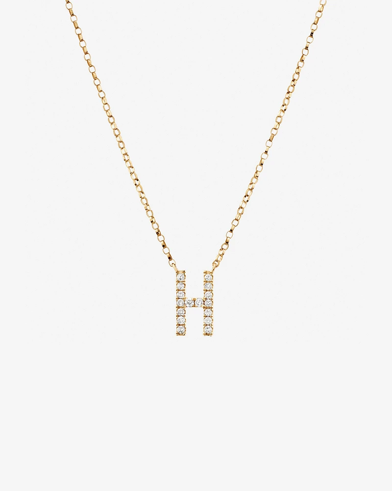 "K" Initial Necklace with 0.10 Carat TW of Diamonds in 10kt Yellow Gold