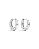 Boucles d'oreilles Huggie Dôme Conique Texturé en argent sterling