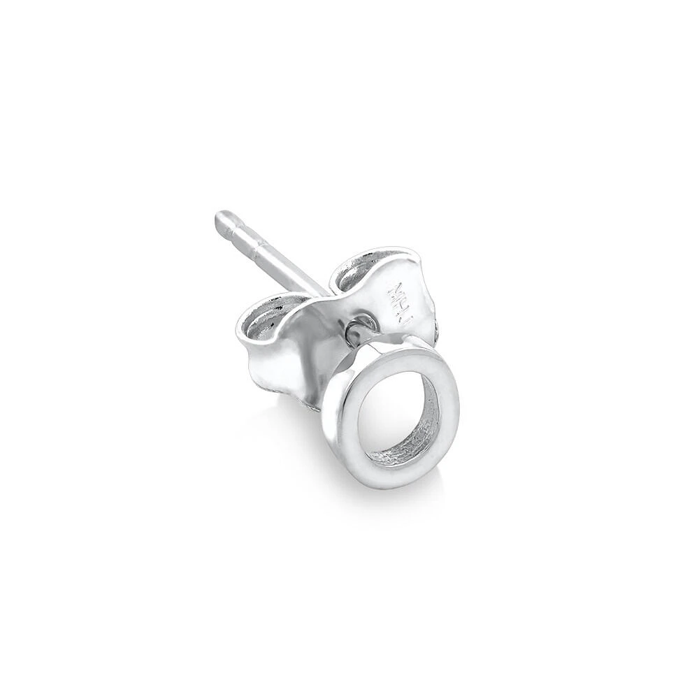 E Initial Single Stud Earring in Sterling Silver