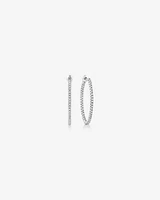 Oval Shape Hoop Earrings with 0.50ct TW of Diamonds in 10kt White Gold