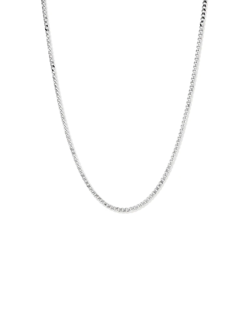 55cm (22") 3.5-4mm Width Fine Curb Chain Necklace in Sterling Silver