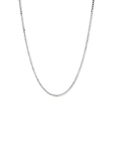 55cm (22") 3.5-4mm Width Fine Curb Chain Necklace in Sterling Silver