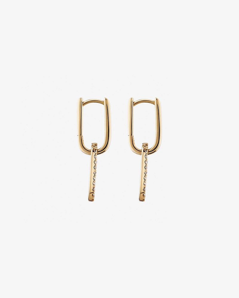 Paperclip Drop Earrings with 0.34 Carat TW of Diamonds in 10kt Yellow Gold