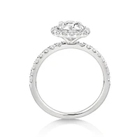 1.79 Carat TW Laboratory-Grown Diamond Round Brilliant Halo Ring in 14kt White Gold