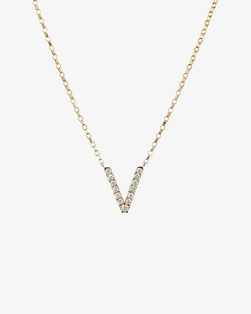 "K" Initial Necklace with 0.10 Carat TW of Diamonds in 10kt Yellow Gold