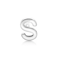 E Initial Single Stud Earring in Sterling Silver