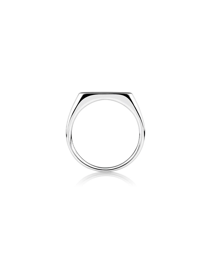 Men's Rectangle Signet Ring In Sterling Silver