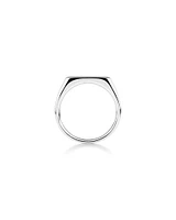 Men's Rectangle Signet Ring In Sterling Silver