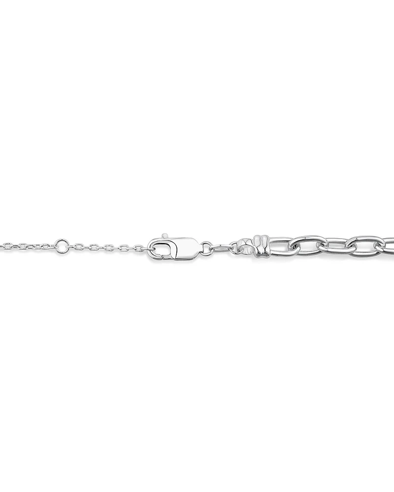 45cm 6.5mm-7mm Width Paperclip Chain in Sterling Silver