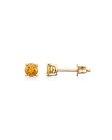 Stud Earrings with Citrine in 10kt Yellow Gold