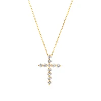 0.25 Carat TW Diamond Cross Pendant in 10kt Yellow Gold