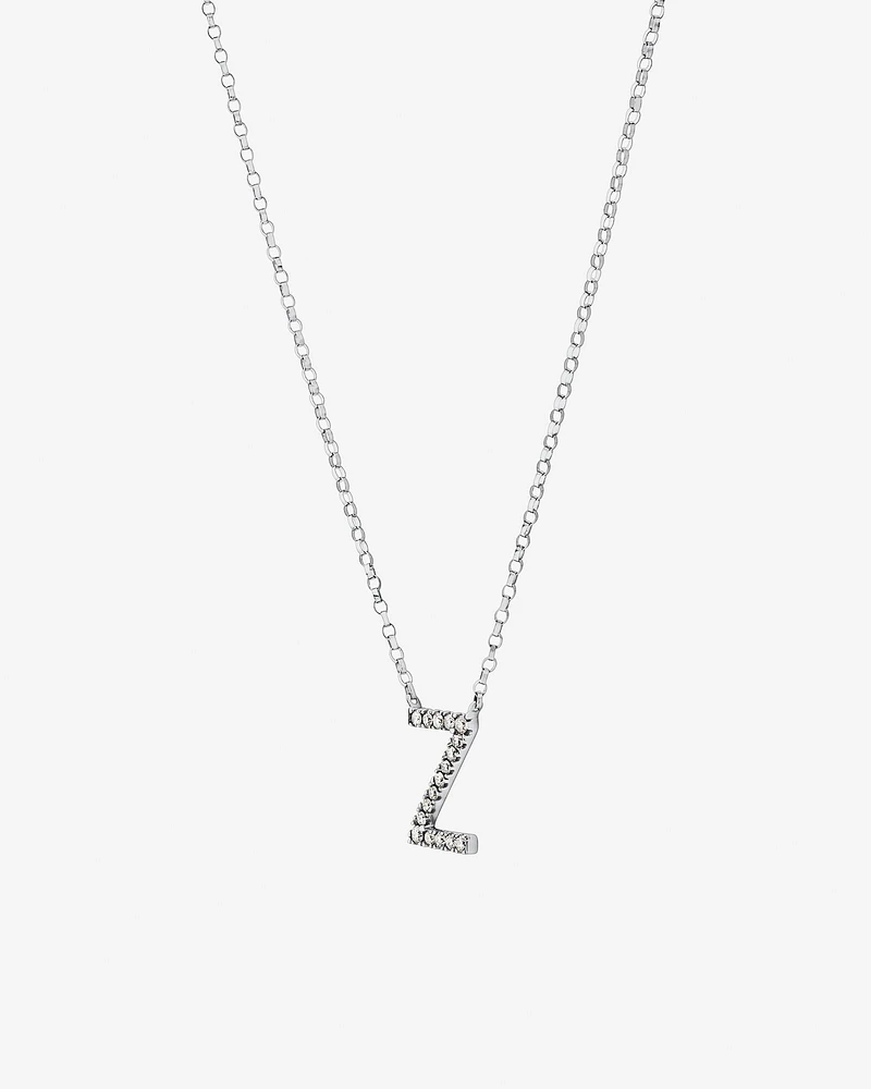 A' Initial necklace with 0.10 Carat TW of Diamonds in 10kt White Gold