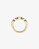 1.50 Carat TW Bezel Set Emerald and Oval Cut Lab-Grown Diamond Wedding Band in 14kt Yellow Gold