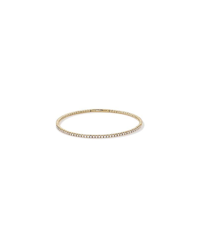 0.68 Carat TW Diamond Row Flex Bangle in 10kt Rose Gold