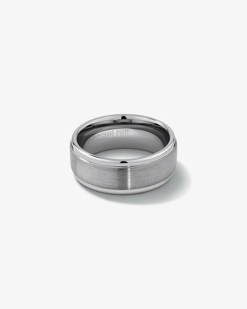 Men's Ring in Grey Sapphire Tungsten