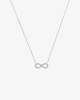 Infinity Necklace with Diamonds in Sterling Silver