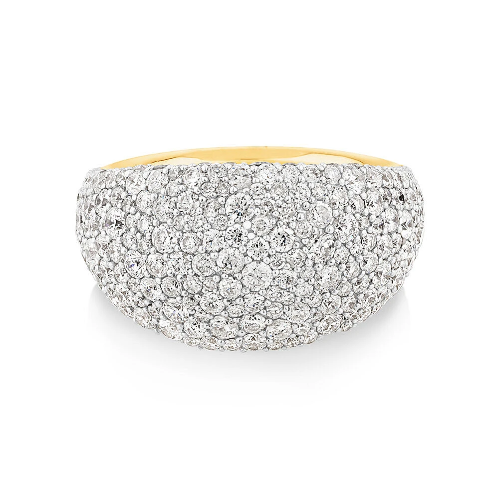 Stardust Ring with 4.06TW of Diamonds in 14kt Yellow Gold and Rhodium