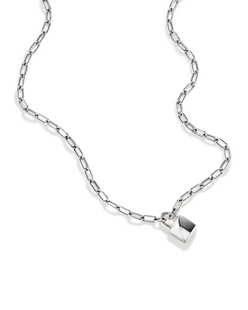 Signature Lock Necklace in Sterling Silver