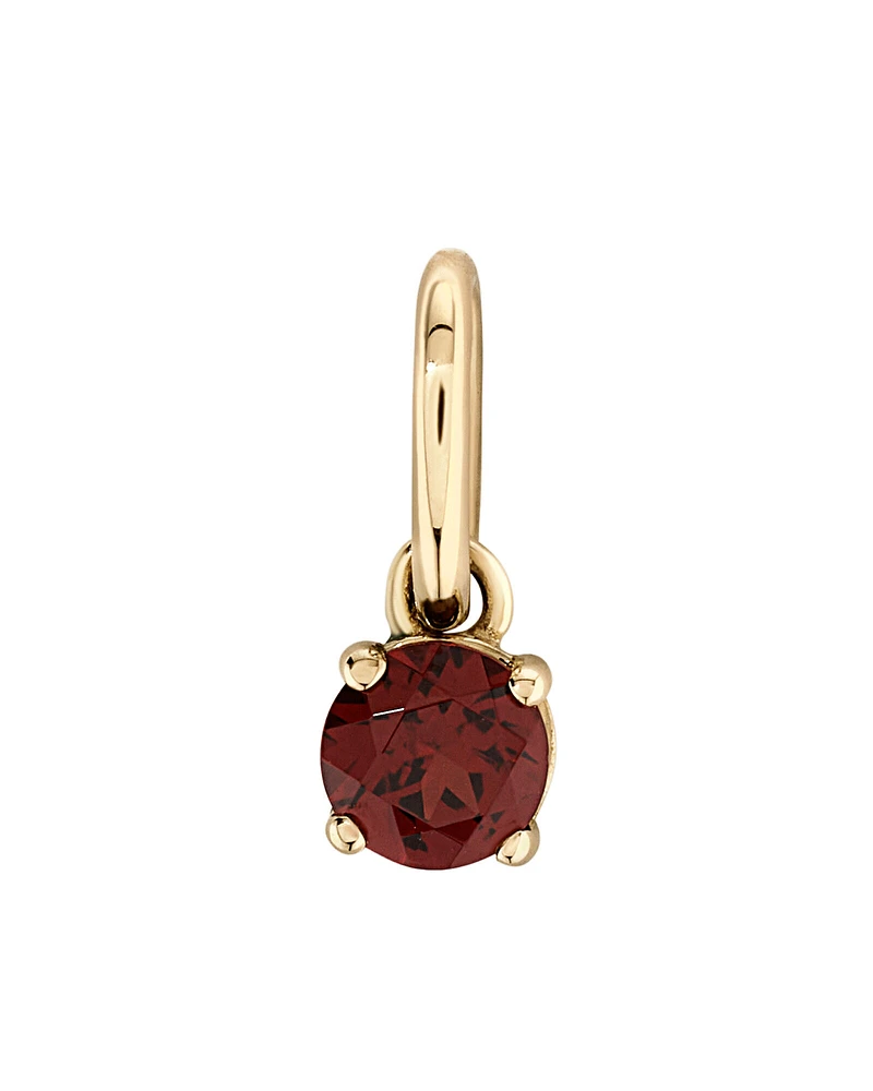 Round Red Garnet Birthstone Pendant in 10kt Yellow Gold