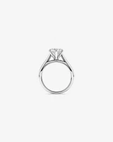 Bague à solitaire totalisant 2 ct en or blanc 14 K